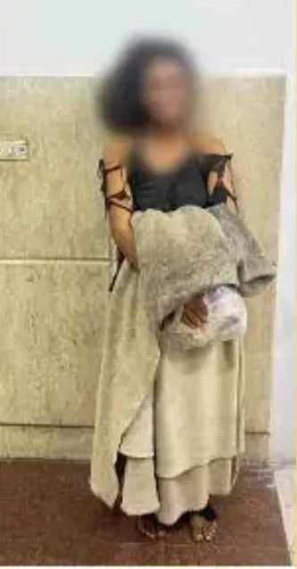 الفتاة عقب ضبطها&nbsp;
