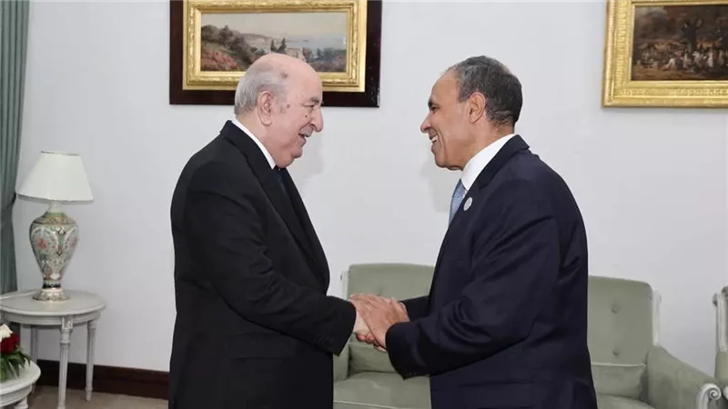وزير الخارجية يلتقي الرئيس الجزائري ويؤكد حرص مصر على تعزيز العلاقات الثنائية