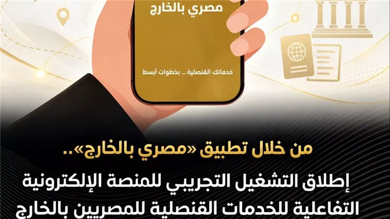 وزارة الخارجية تطلق التشغيل التجريبي لتطبيق «مصري بالخارج» لإتاحة الخدمات القنصلية إلكترونياً