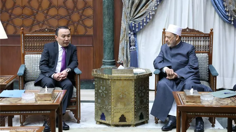 شيخ الأزهر يبحث مع سفير كازاخستان تعزيز التعاون وترسيخ قيم التعايش والأخوة