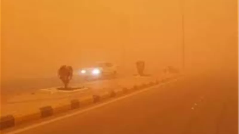 عاصفة رملية محملة بالرياح والأتربة تضرب القاهرة منذ قليل .. 