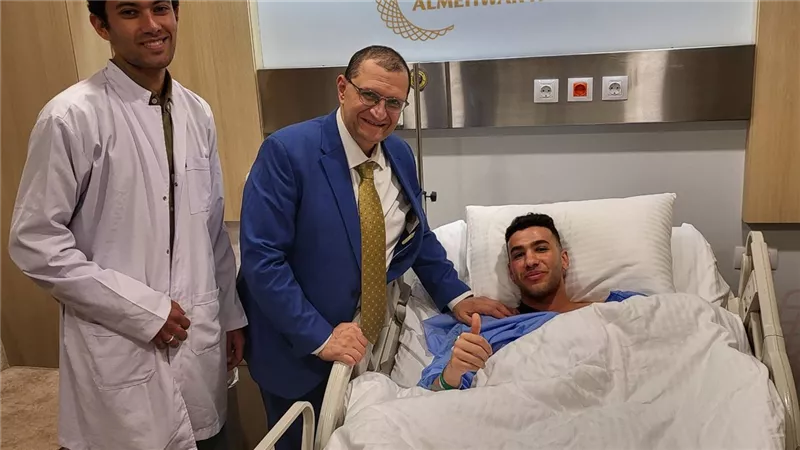 خالد النبريص مهاجم الاسماعيلي يجري جراحة ناجحة في الكوع