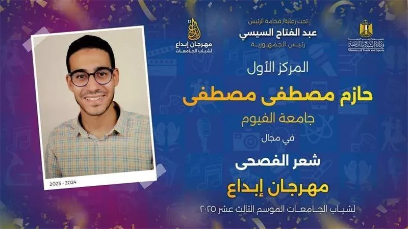 طلاب جامعة الفيوم يحصدون المراكز الاول والثانى والثالث في مسابقة إبداع 13