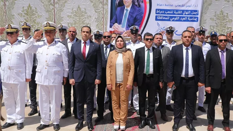 موسيقى عسكرية وسلام شهيد في بداية احتفالات العيد القومي لمحافظة دمياط