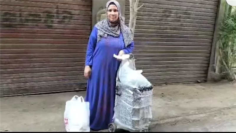 أم رياض تسير يوميًا بشوارع عاصمة المنوفية لتوصيل الخضار للزبائن | خاص