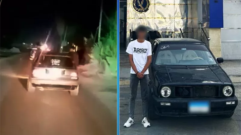 لحظات رعب على الأسفلت.. ضبط شخصين لجلوسهما خارج نافذة سيارة مسرعة فى دمياط